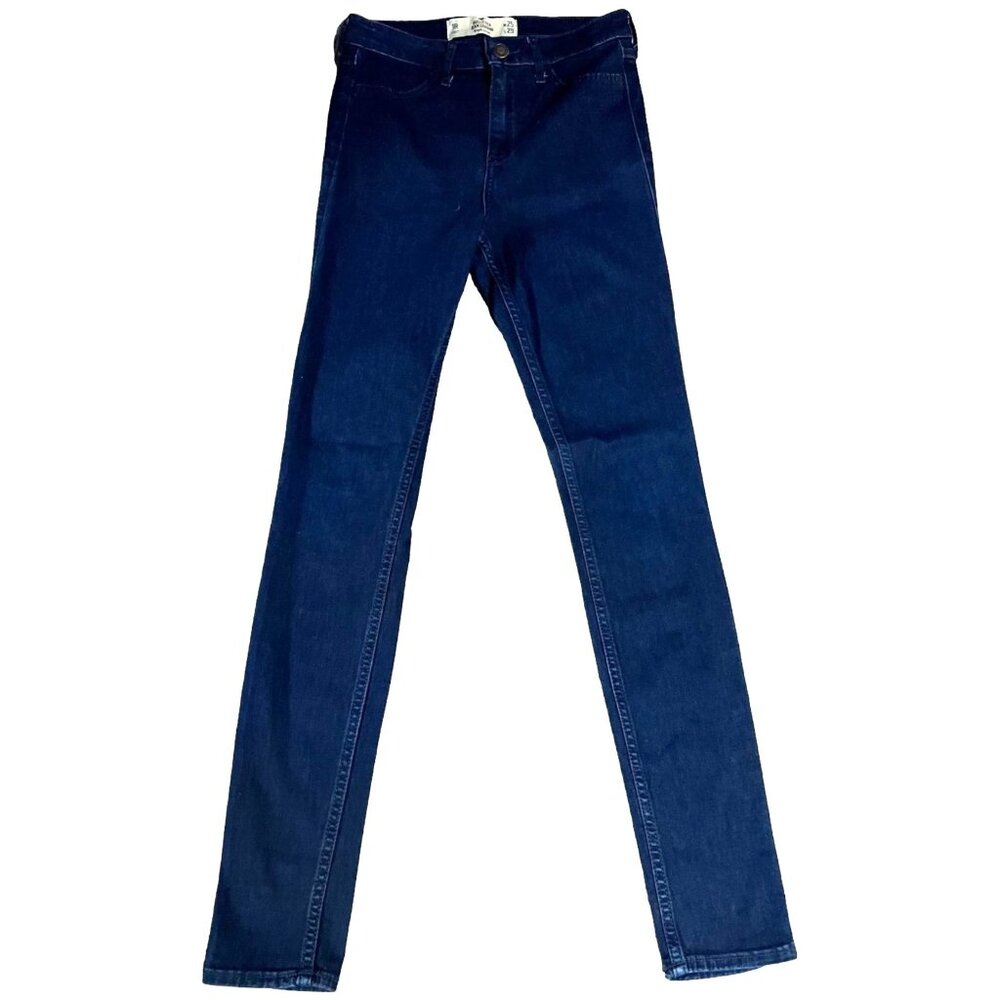 Hollister Womens High Rise Jean Legging Size 1R Dark Wash Stretch Denim